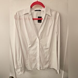 NWT - Tahari White "Tory Shirt" Cotton Blend Stretch - Size XL